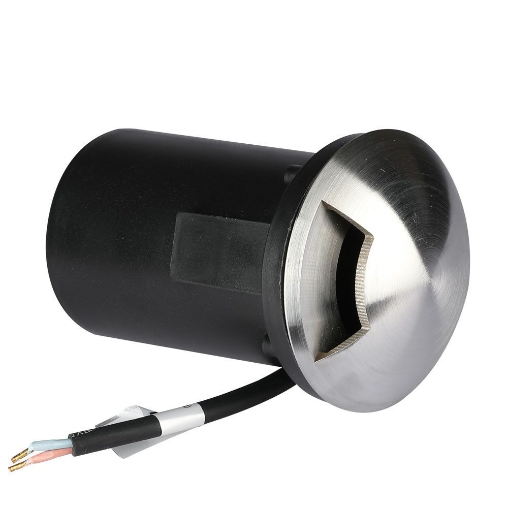 V-TAC Einbauleuchte, Leuchtmittel nicht inklusive, Bodenstrahler Außenleuchte Edelstahl schwarz silber IP67 D 8,7 cm