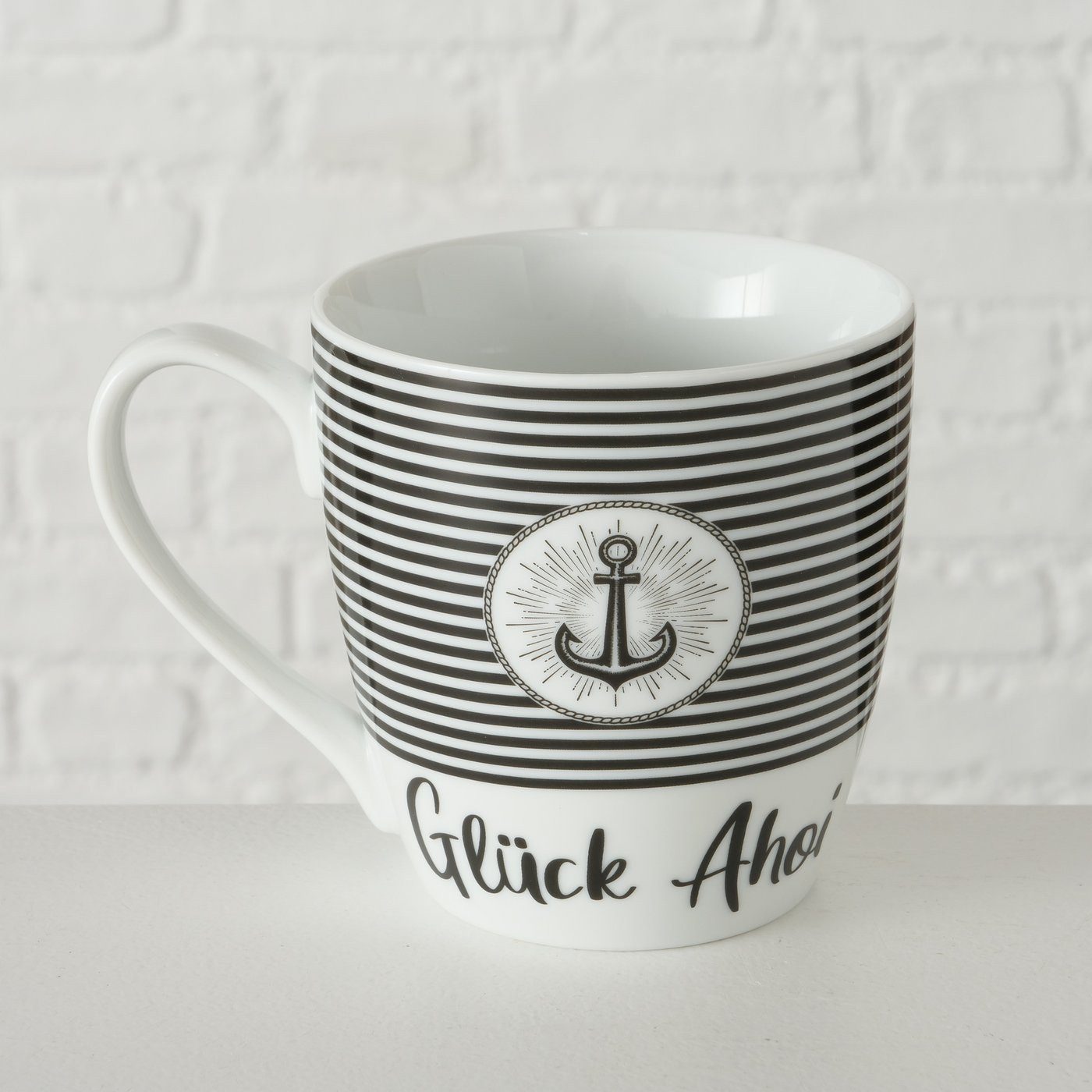 BOLTZE Tasse 2er-Set Jumbotassen Marino, rot + blau mit Anker