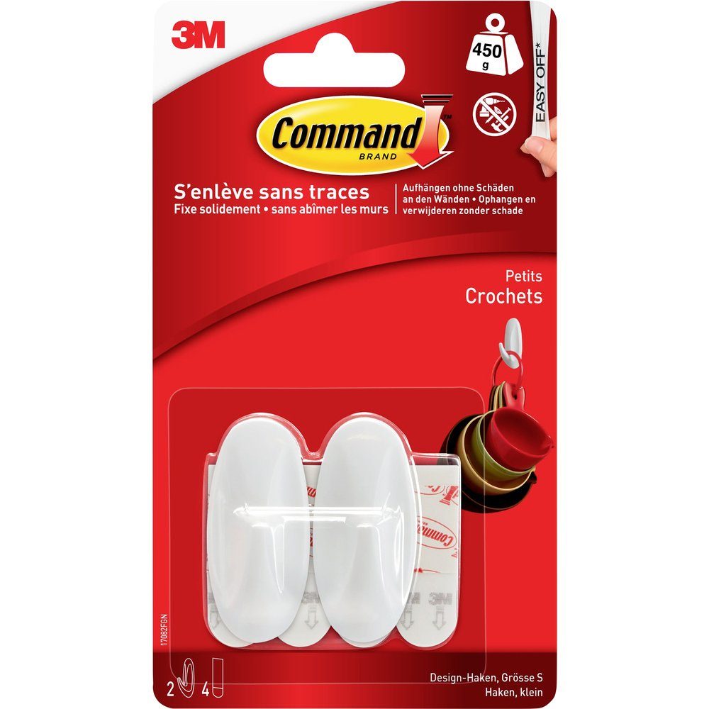 Klebehaken 3M Command™ Small Designer-Haken (L x B x H) 54 x 25 x 22 mm Weiß Inh