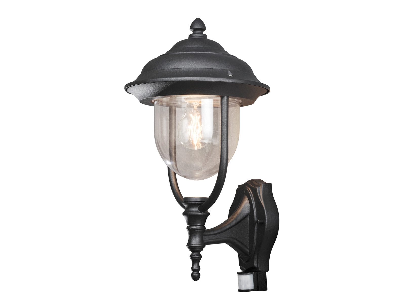 KONSTSMIDE LED Außen-Wandleuchte mit Bewegungsmelder, Höhe 48cm, Bewegungssensor, LED wechselbar, Warmweiß, Wand Außenleuchte im Landhausstil, Hausbeleuchtung inkl. Leuchtmittel