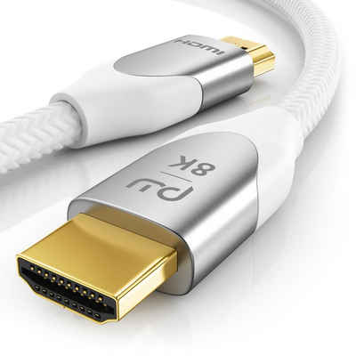 Primewire HDMI-Kabel, HDMI Typ A, HDMI Typ A Stecker, HDMI Typ A Stecker (50 cm), 8K Premium HDMI Kabel 2.1 mit Nylonummantelung 7680 x 4320 @ 120 Hz mit DSC