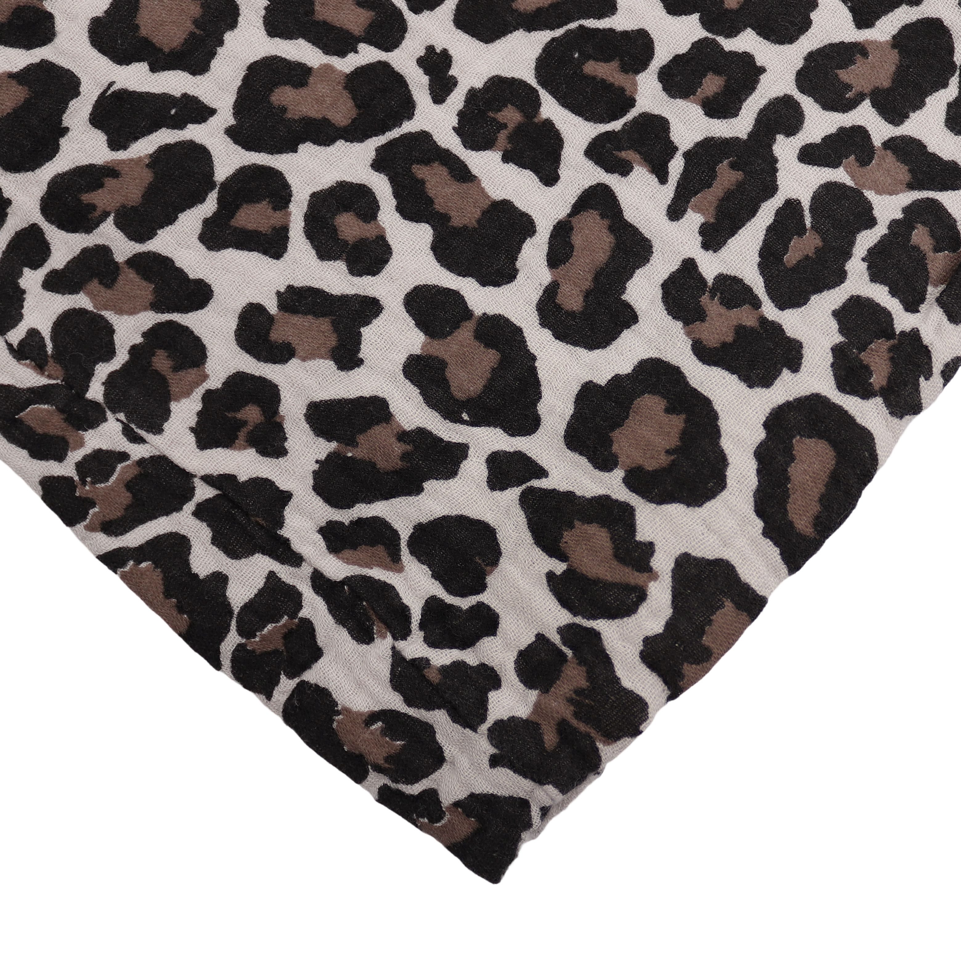 MIRROSI Loop Damen Schal aus Musellin, Made in Italy 70x20cm, Leo, Schlauchschal, (Zweimal um den Hals wickelbar, ca.70x20cm), Damen Halstuch ideal für Frühling, Sommer oder Herbst