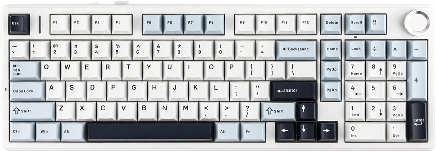 nsihing AULA F99 Pro Mechanische Gaming Tastatur, RGB, Hot Swap, Bluetooth Gaming-Tastatur (Hot-Swap, Multifunktions-Drehknopf, RGB-Beleuchtung, Makrofunktion)