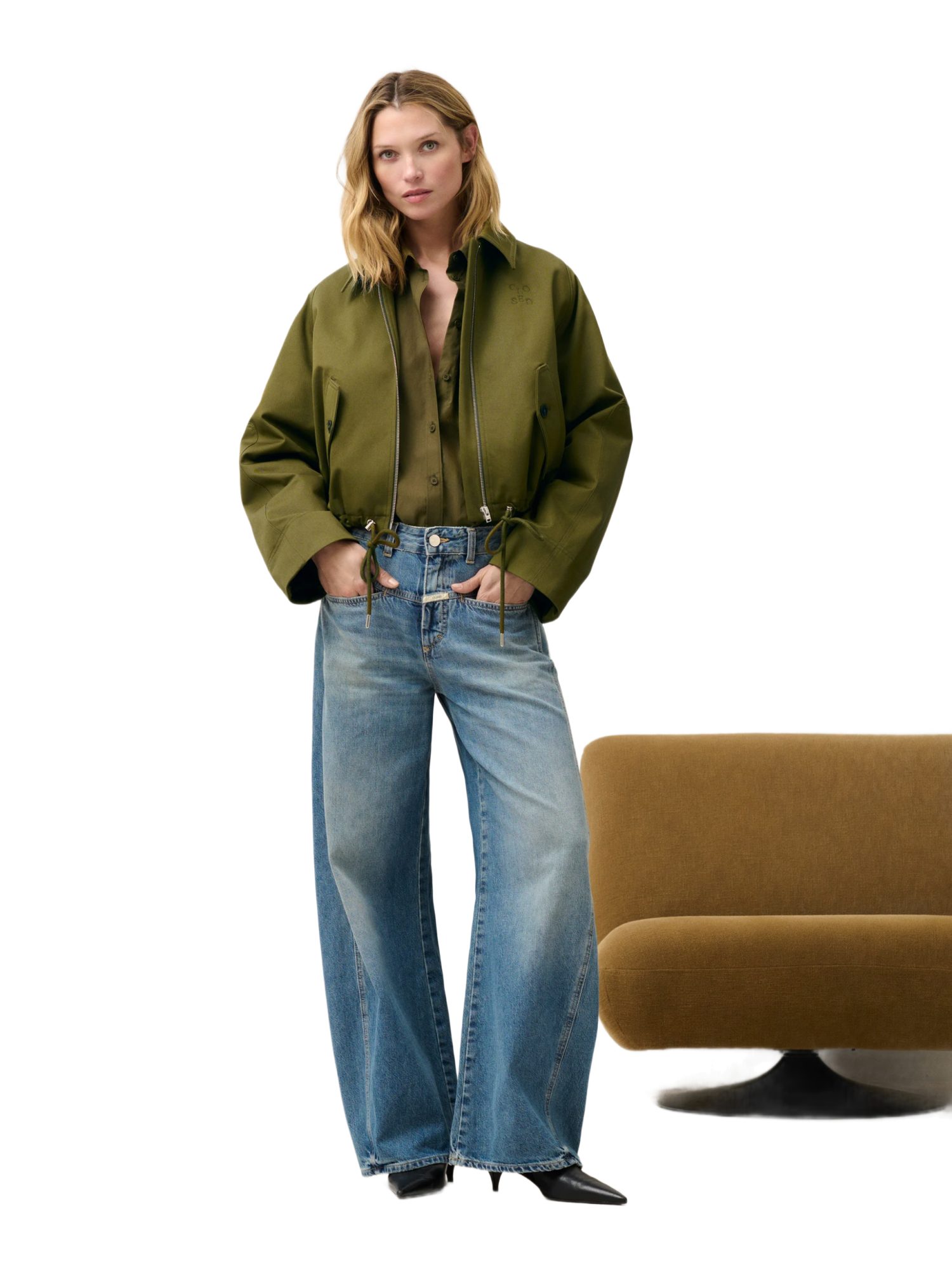 CLOSED Stoffhose blau,Casual,Baumwolle,Unifarben,Tapered Fit,Mittel