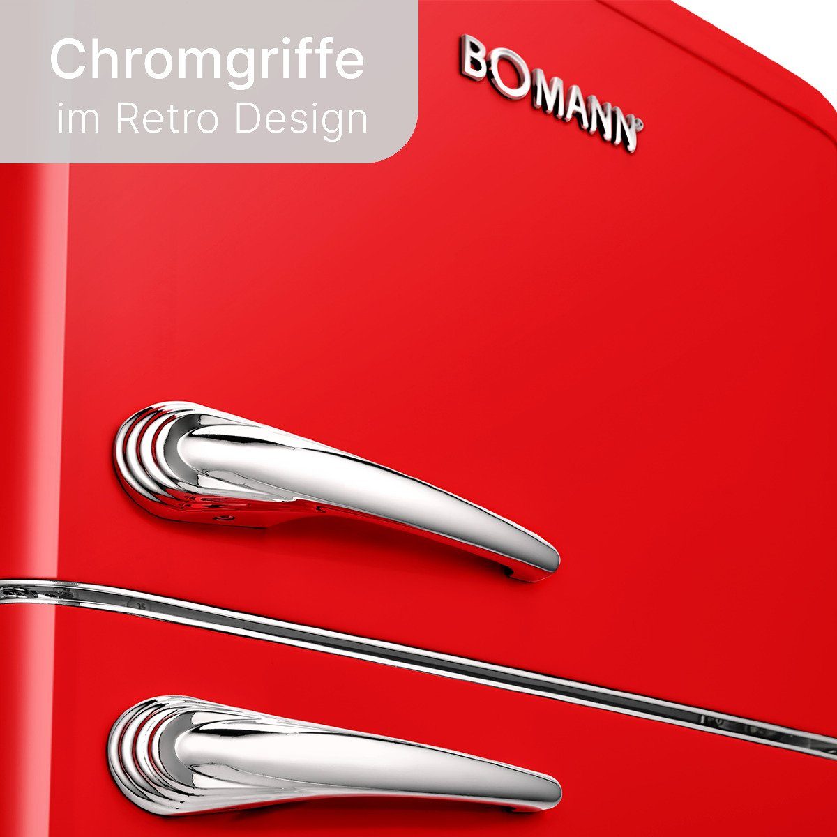 BOMANN Kühl-/Gefrierkombination DTR 353.1, 147 cm hoch, 54.5 cm breit, Retro Kühlschrank mit Gefrierfach, 208L Nutzinhalt