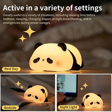 autolock LED Nachtlicht Nachtlicht Kinder Panda Nachtlampe Dimmbar Timer, Silikon Nachtlicht Baby USB-Aufladbar Niedliche Panda Lampe