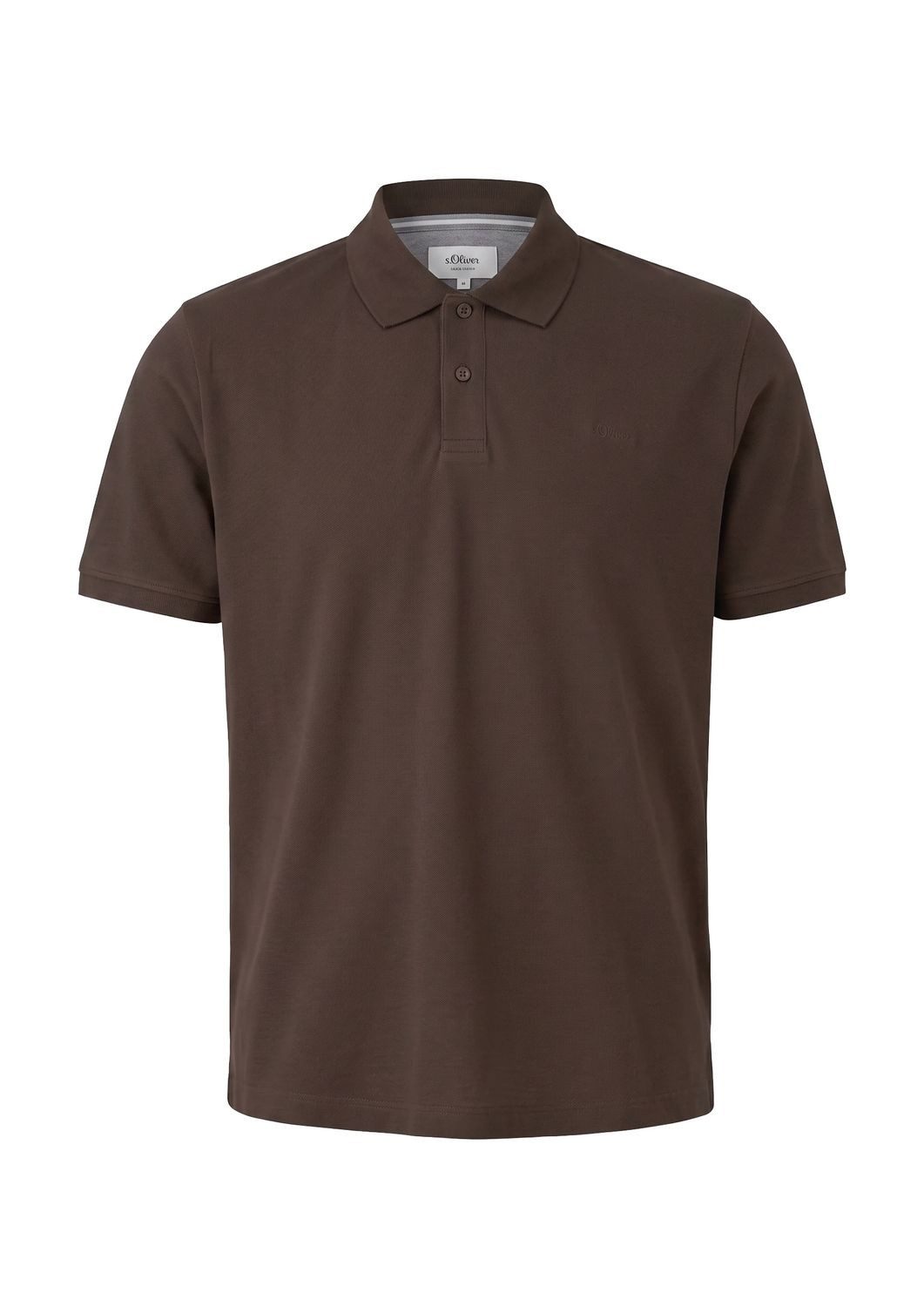 s.Oliver Poloshirt mit Logo-Stickerei und seitlich geschlitztem Saum