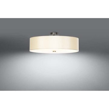 etc-shop Deckenstrahler, Leuchtmittel nicht inklusive, Deckenleuchte Deckenlampe Stoff Weiß Glas Stahl L 50 cm Wohnzimmer