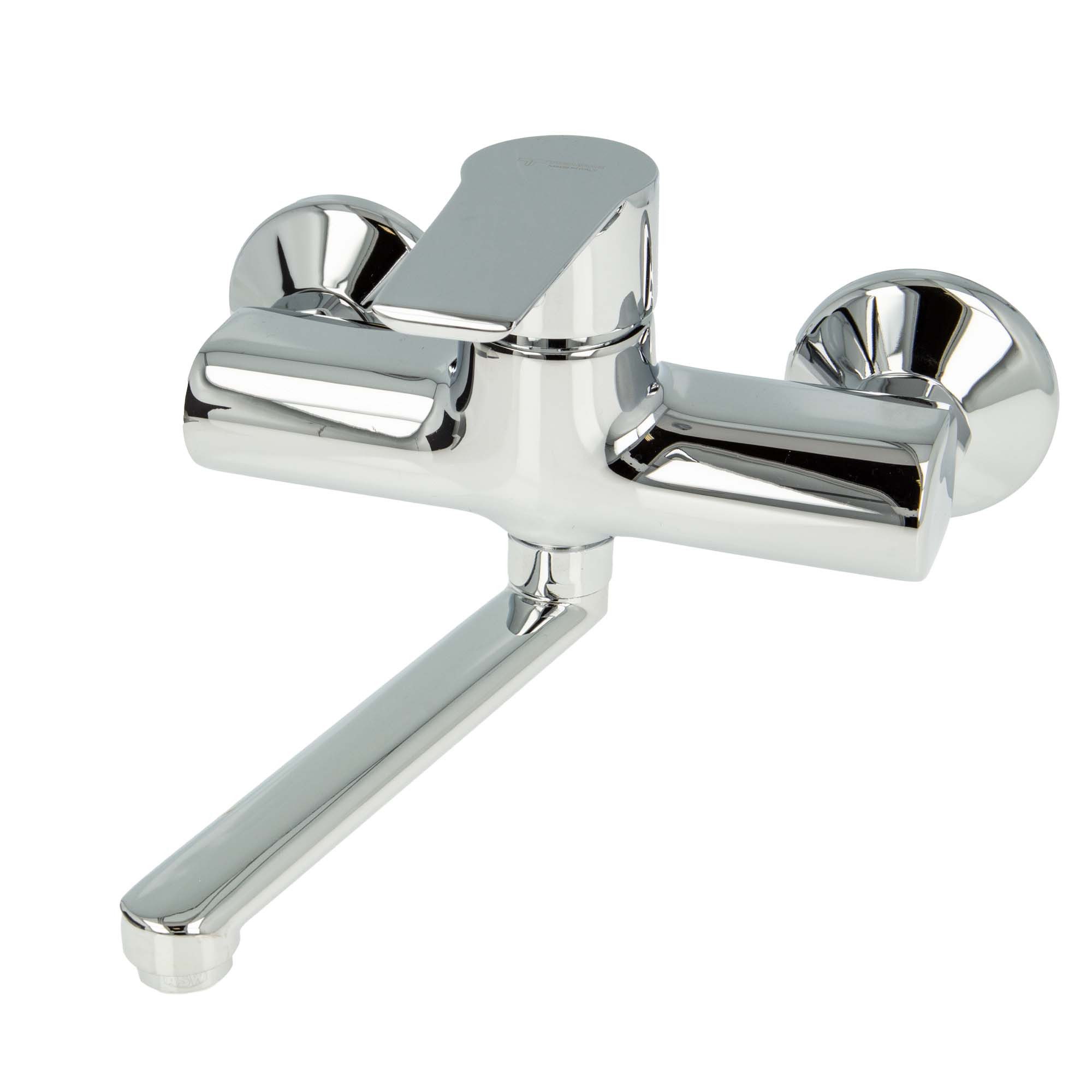 tecuro Küchenarmatur K15 DESIGN Wand - Spültischarmatur, glanzverchromt, mit Auslauf