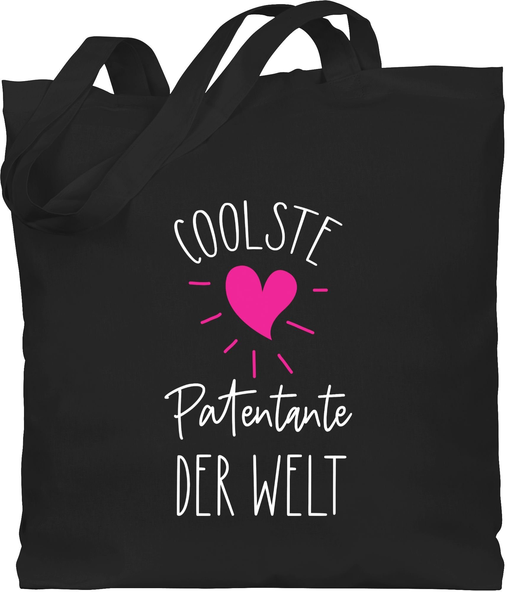 Umhängetasche Coolste Patentante der Welt weiß mit Herz