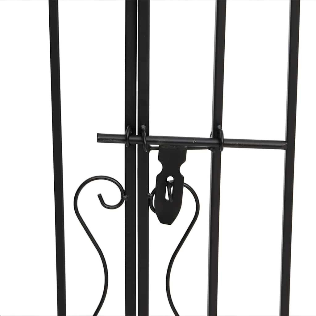 furnicato Gartentor Dekoratives aus Schmiedeeisen 121x8x100 cm Schwarz, Korrosionsbeständige Pforte mit Bolzenverriegelung für die Terrasse – Bild 5 von 5
