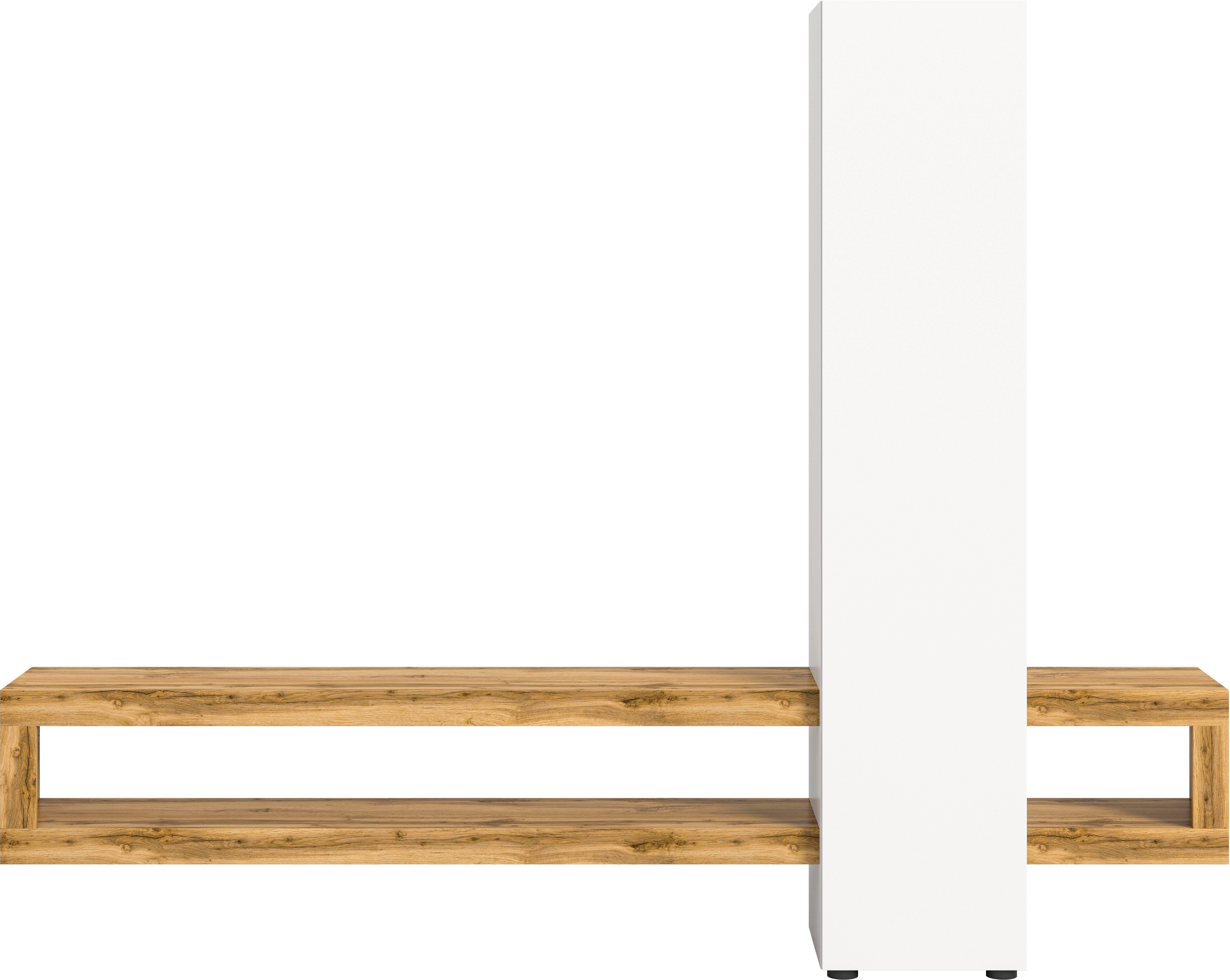 INOSIGN Wohnwand Zolder, Breite 240 cm, push-to-open, 1 Tür, 3 Einlegeböden, (2-St), 2 offene Fächer, TV-Wand, Media-Möbel, TV-Möbel, Wohnzimmermöbel