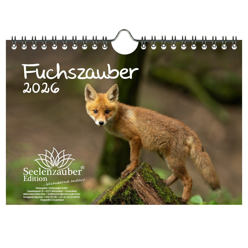 Seelenzauber Wandkalender Fuchszauber DIN A5 Kalender für 2026 Fuchs und Füchse - Seelenzauber