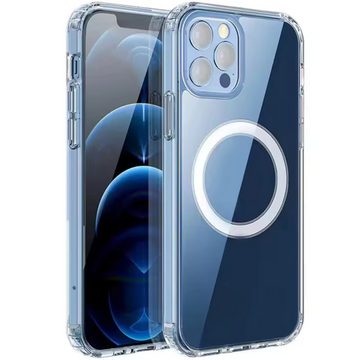 Alpha Electronics Handyhülle MagSafe Hülle für Apple iPhone 12 Pro Max Case transparent, wireless charging kompatibel, magnetisch