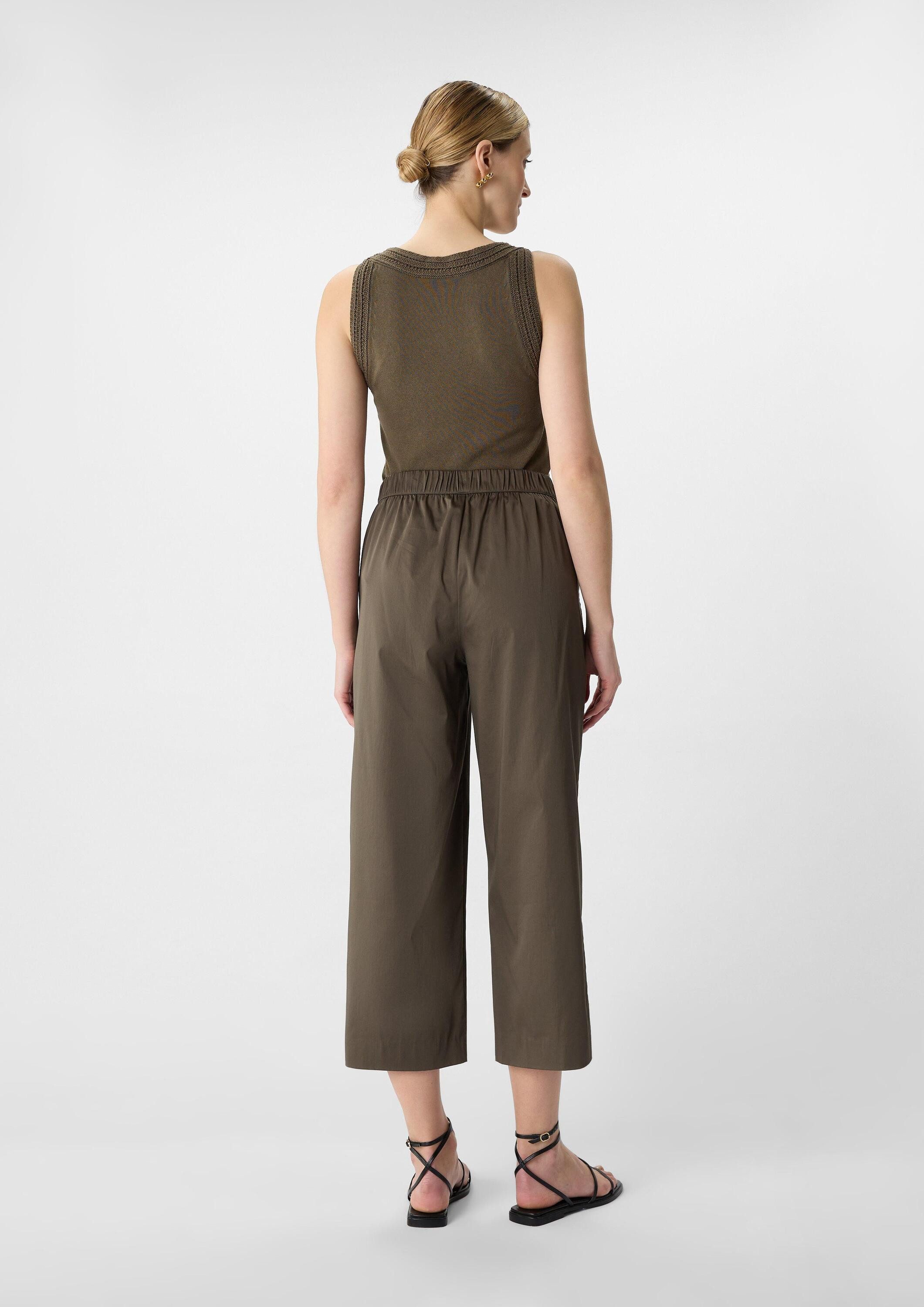 comma Culotte Hose Leichte Popeline-Hose im Relaxed Fit mit Elastikbund