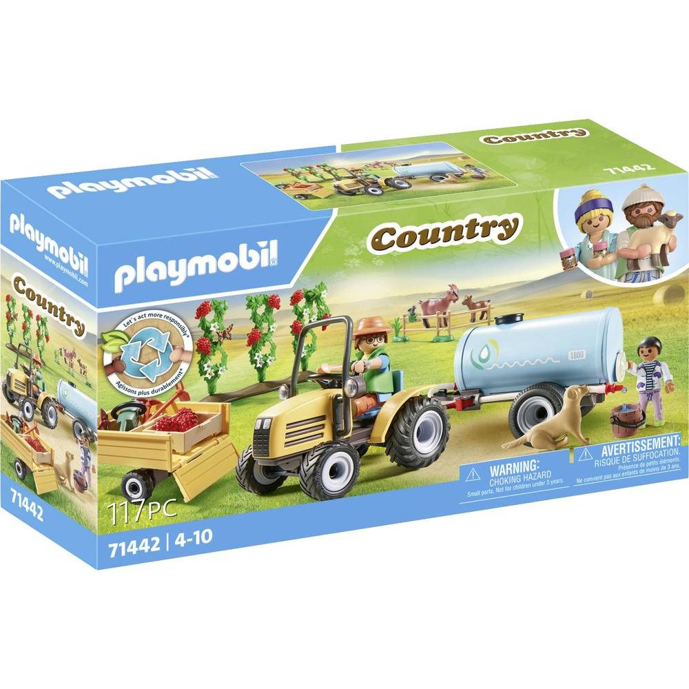 Playmobil® Traktor mit Anhänger und Wassertank Konstruktions-Spielset