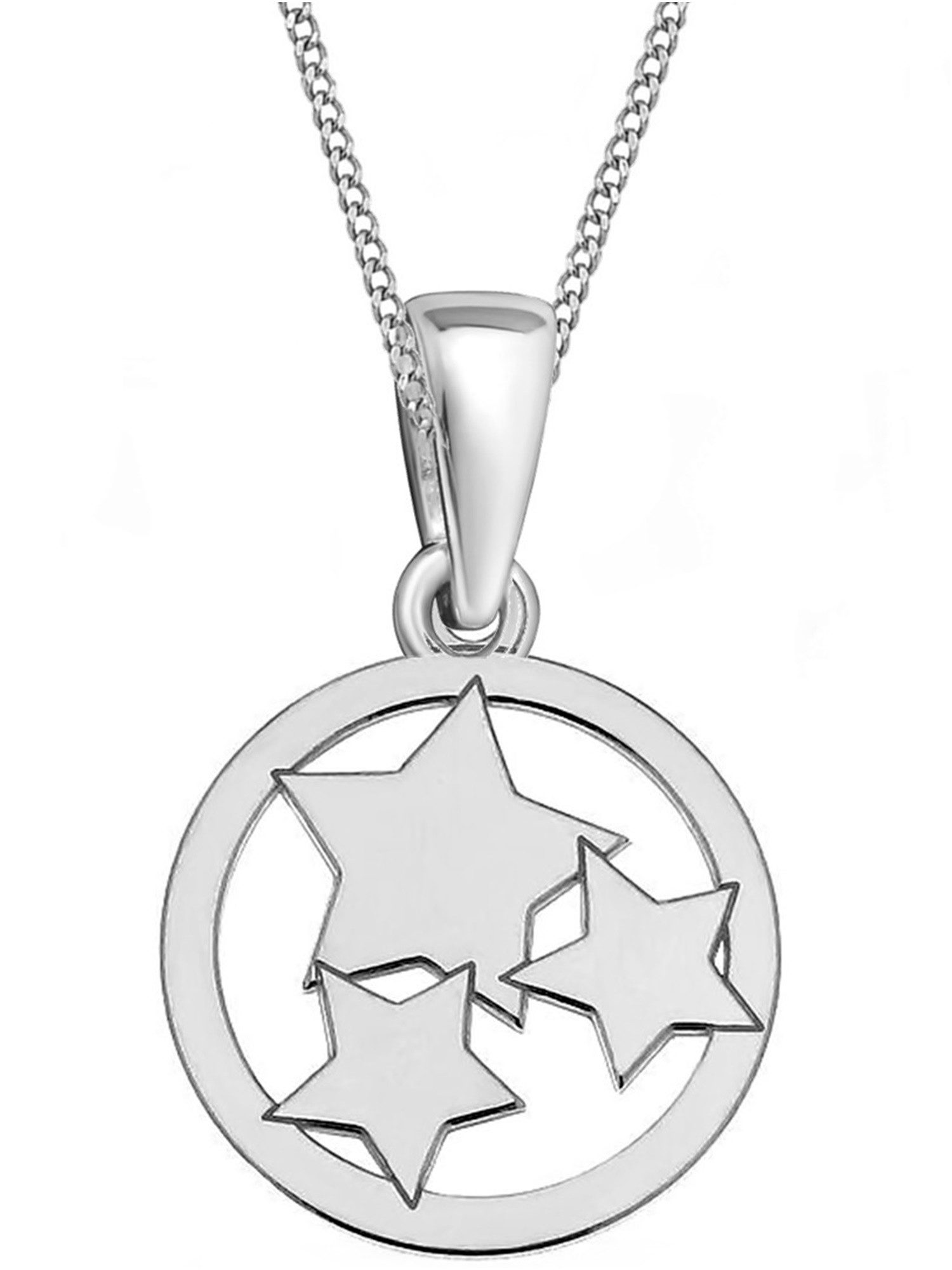 Kette mit Anhänger Mädchen Kinder Sterne Anhänger mit 38cm Kette aus 925 Sterling Silber