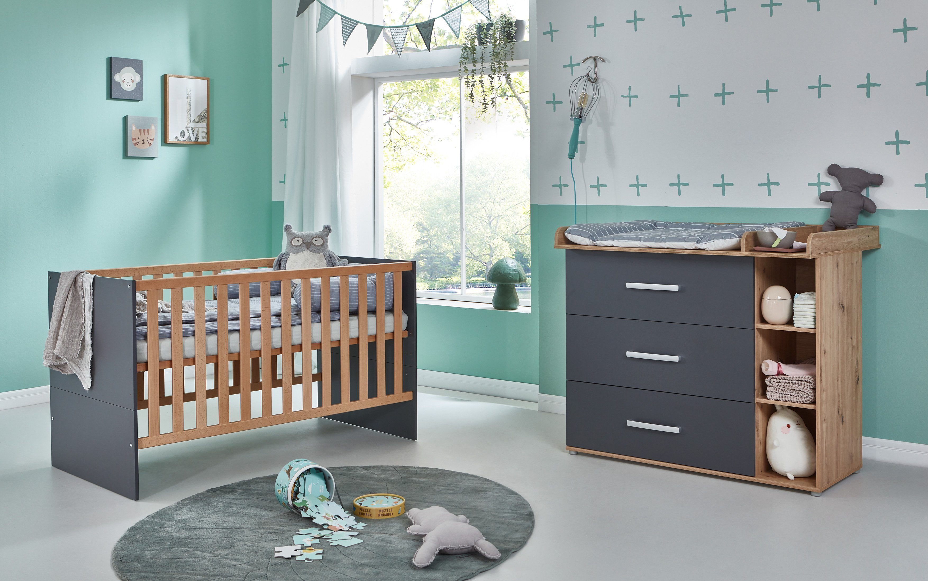 arthur berndt Babymöbel-Set Babyzimmer Set »Alessio« 2-teilig, (Spar-Set)