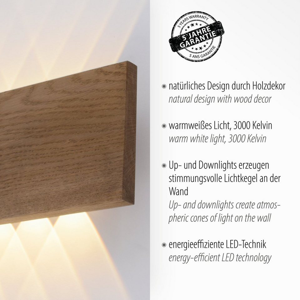 Paul Neuhaus Wandleuchte PALMA, LED wechselbar, Warmweiß, LED, Warmweißes  LED Licht - 3000 K