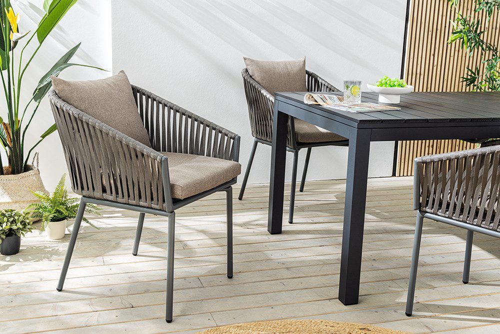 riess-ambiente Gartenstuhl ROPE hell anthrazit (Einzelartikel, 1 St), Desig günstig online kaufen