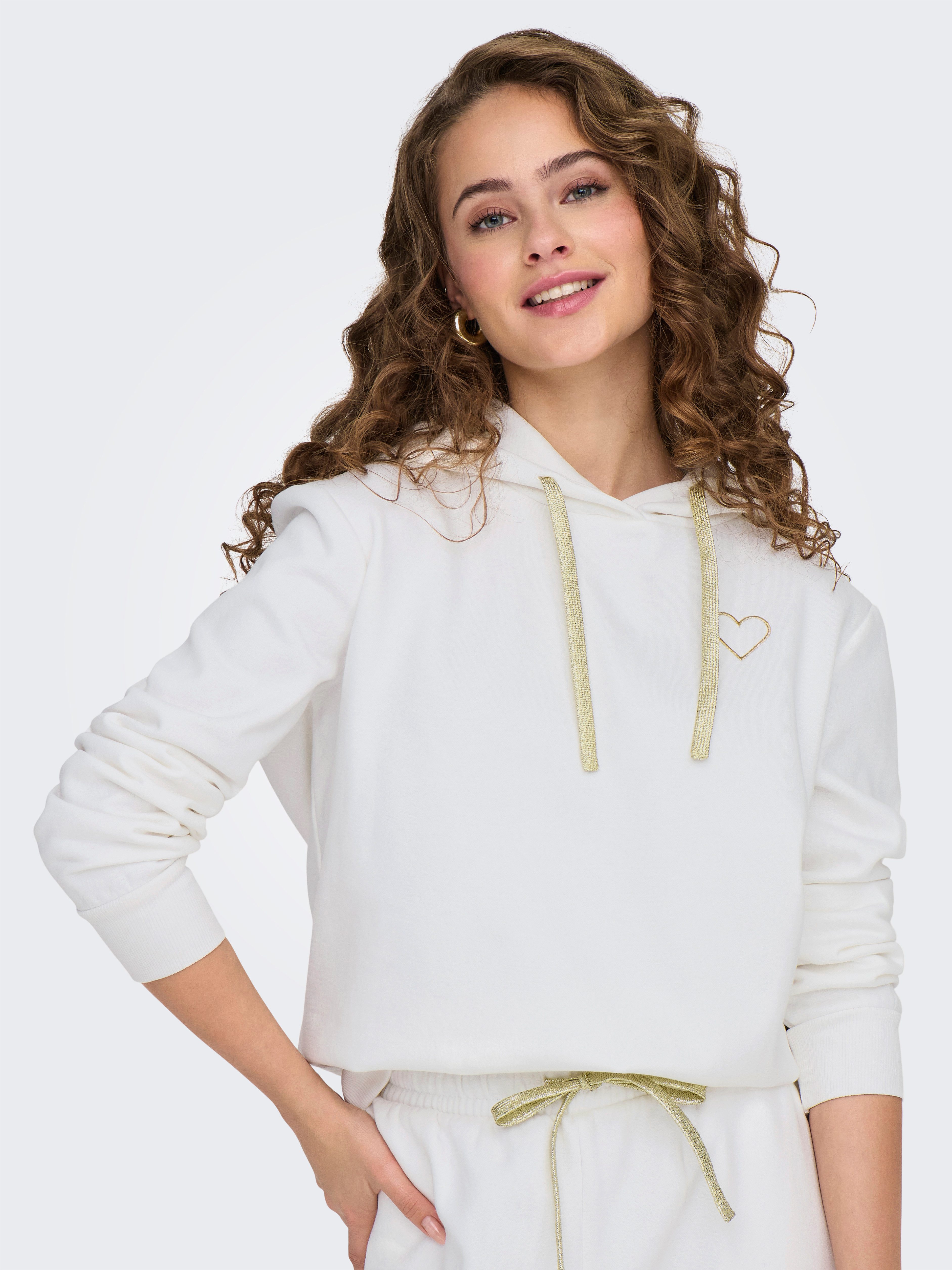 ONLY Kapuzensweatshirt ONLNOLI L/S HEART HOOD SWT NOOS Baumwollmischung, regular fit