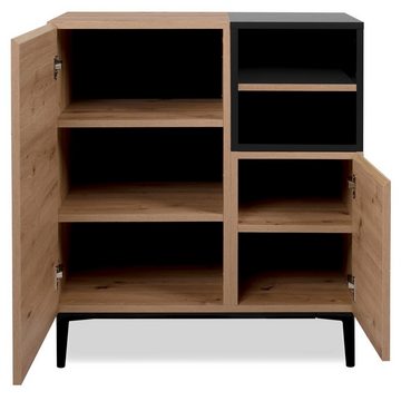 Homestyle4u Kommode Sideboard Eiche Holz Wohnzimmerschrank (Kein Set)