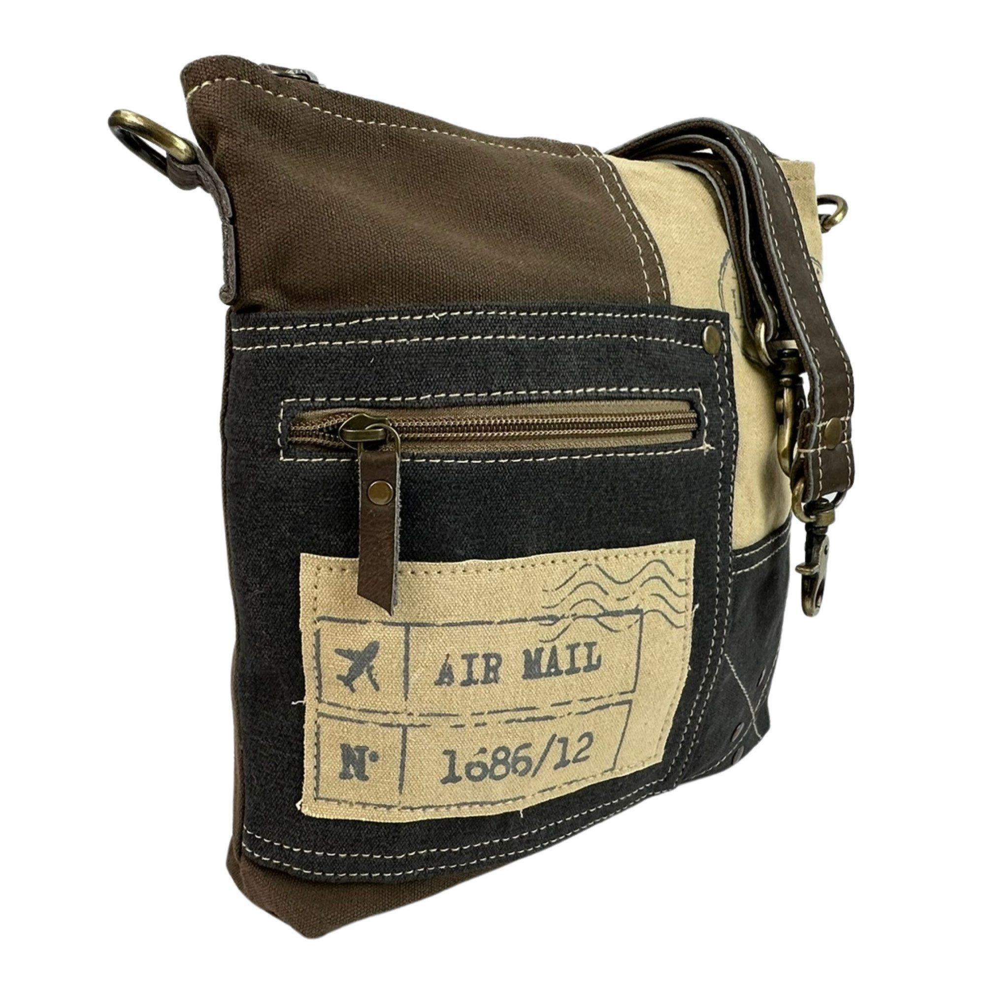 Sunsa Umhängetasche Sunsa Umhängetasche Vintage Schultertasche Canvas Crossbody Tasche Bag, Vintage Retro Aufdruck