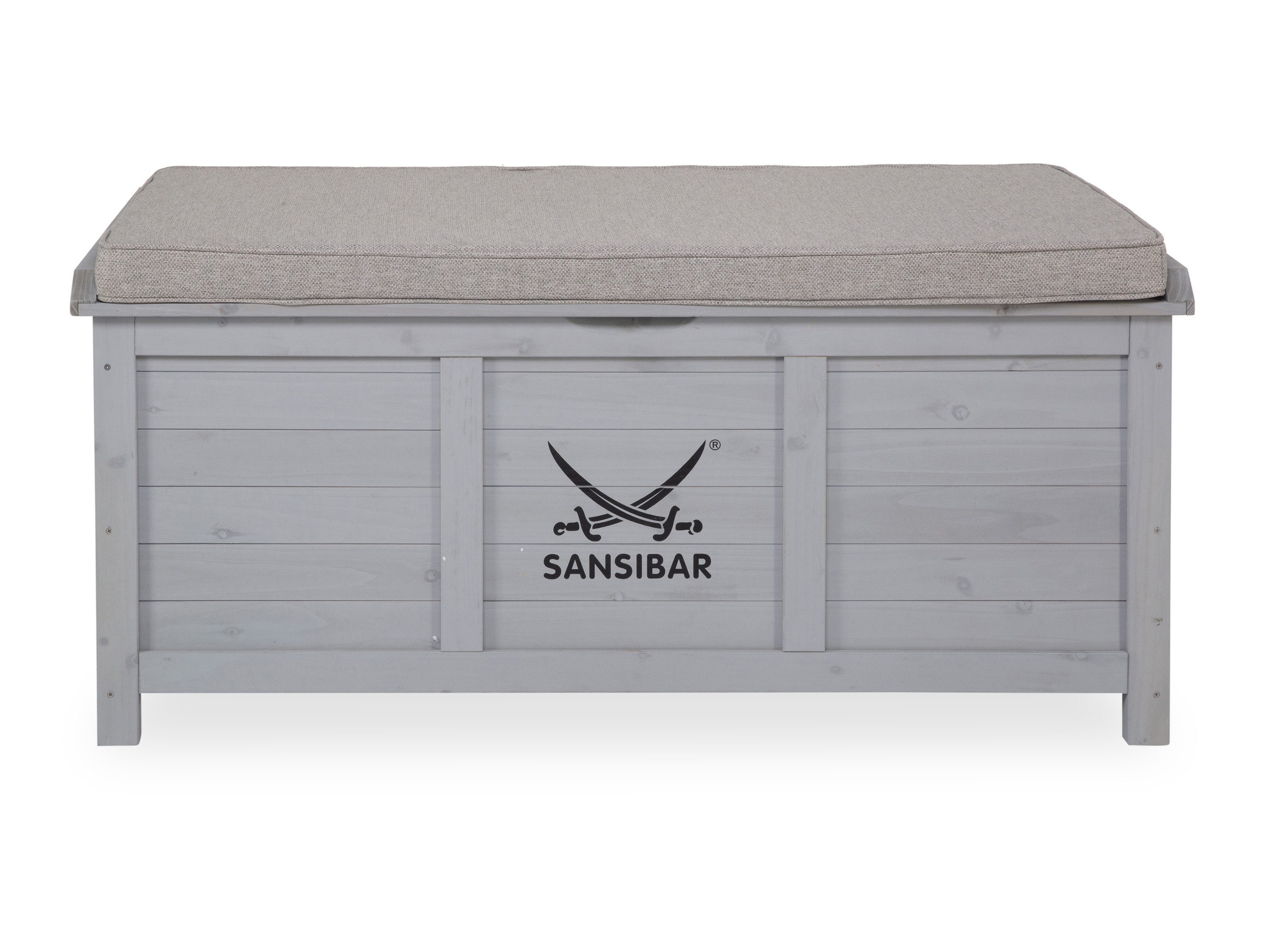 SANSIBAR LIVING Truhe Gartentruhe SANSIBAR LAHOLM BHT 120x60x54 cm grau
