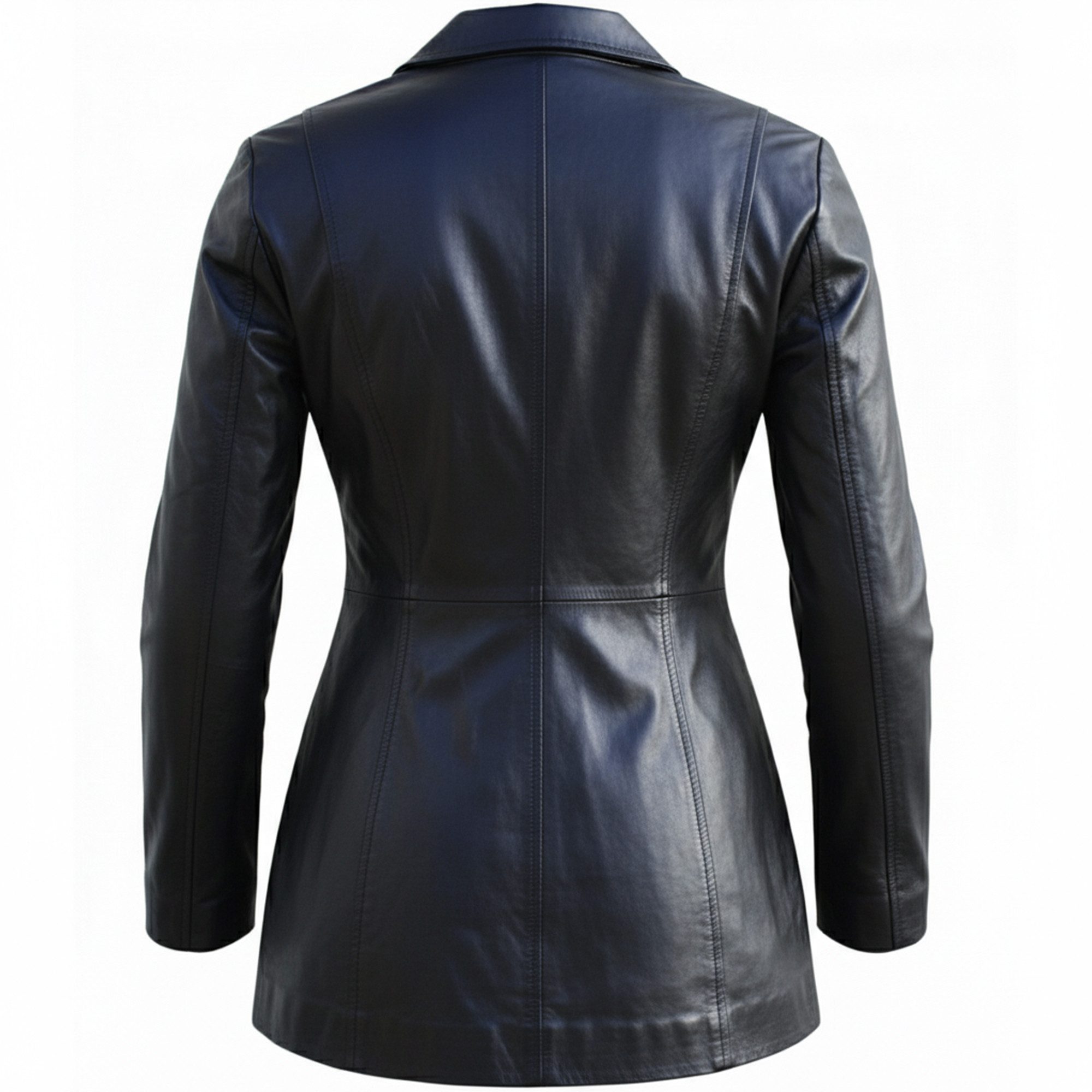 German Wear Ledermantel Trend 424C Schwarz Damen Ledermantel Jacke aus Lamm Nappa Leder Schwarz