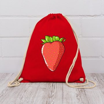 Shirtracer Turnbeutel Erdbeere Erdebeer Erdbeeren Sommerfrüchte Geschenk, Sprüche Statement