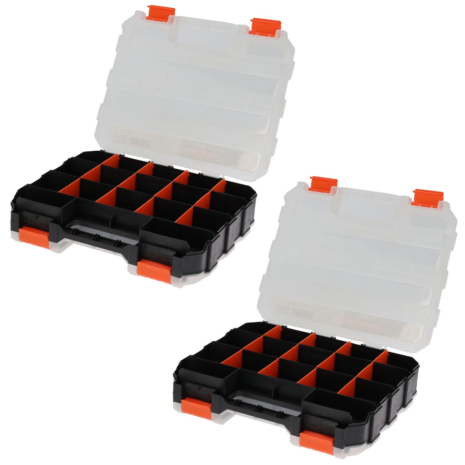 Mojawo Uhrenbox 2 Stück XL Organizer Sortimentskasten Kleinteilemagazin Schraubenbox