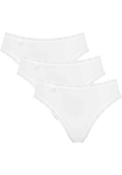 sloggi Taillenslip 24/7 Cotton Lace Tai C3P (3er Pack) feines Spitzenbündchen, flache Nähte