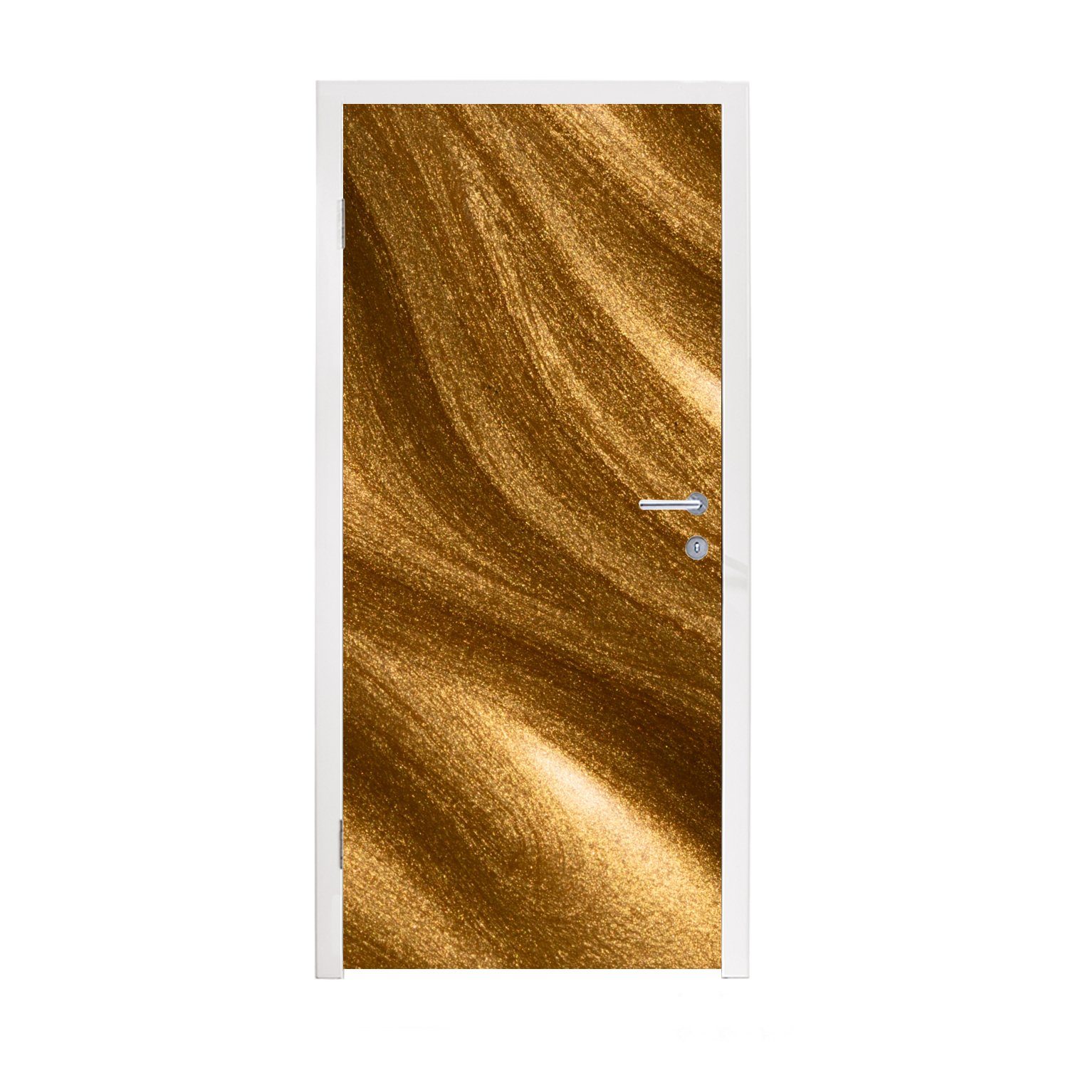 MuchoWow Türtapete Goldene Farbe, Matt, bedruckt, (1 St), Fototapete für Tür, Türaufkleber, 75x205 cm