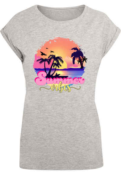 Merchcode T-Shirt Merchcode Damen Ladies Summer Vibes Sunset Extended Shoulder Tee (1-tlg)
