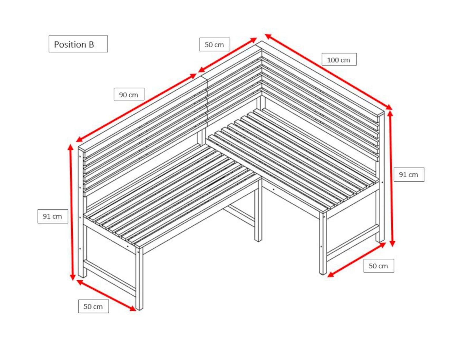 bellavista - Home&Garden® Balkonset Balkonmöbel platzsparend 3-tlg), aus Tisch Akazienholz, Set zusammenklappbar (Set, Alta