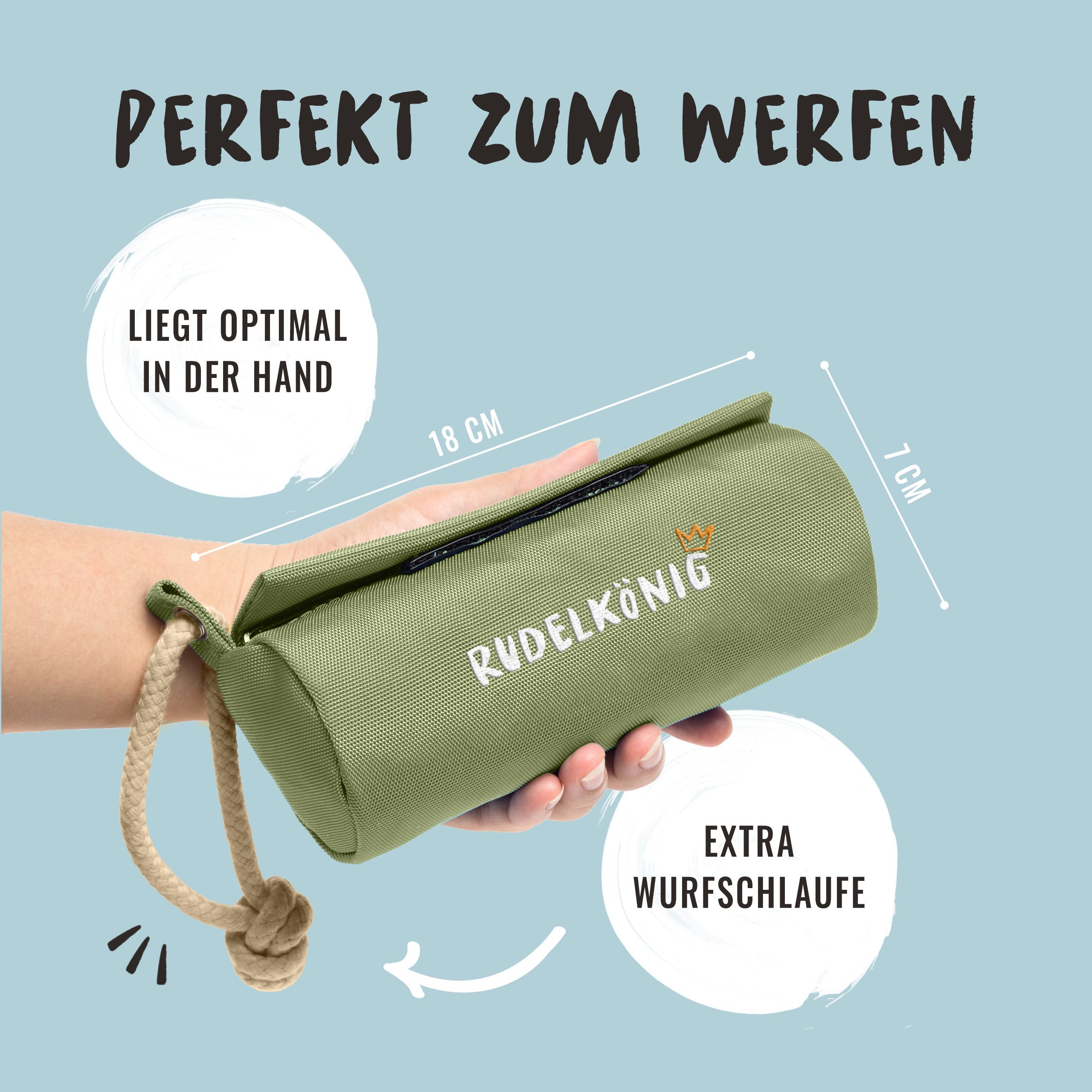 Rudelkönig Tier-Intelligenzspielzeug Futterbeutel für Hunde, Apportierbeutel für Hundetraining, Futterdummy, Polyester, (1-tlg) Robuster Trainingsdummy für Nass- und Trockenfutter