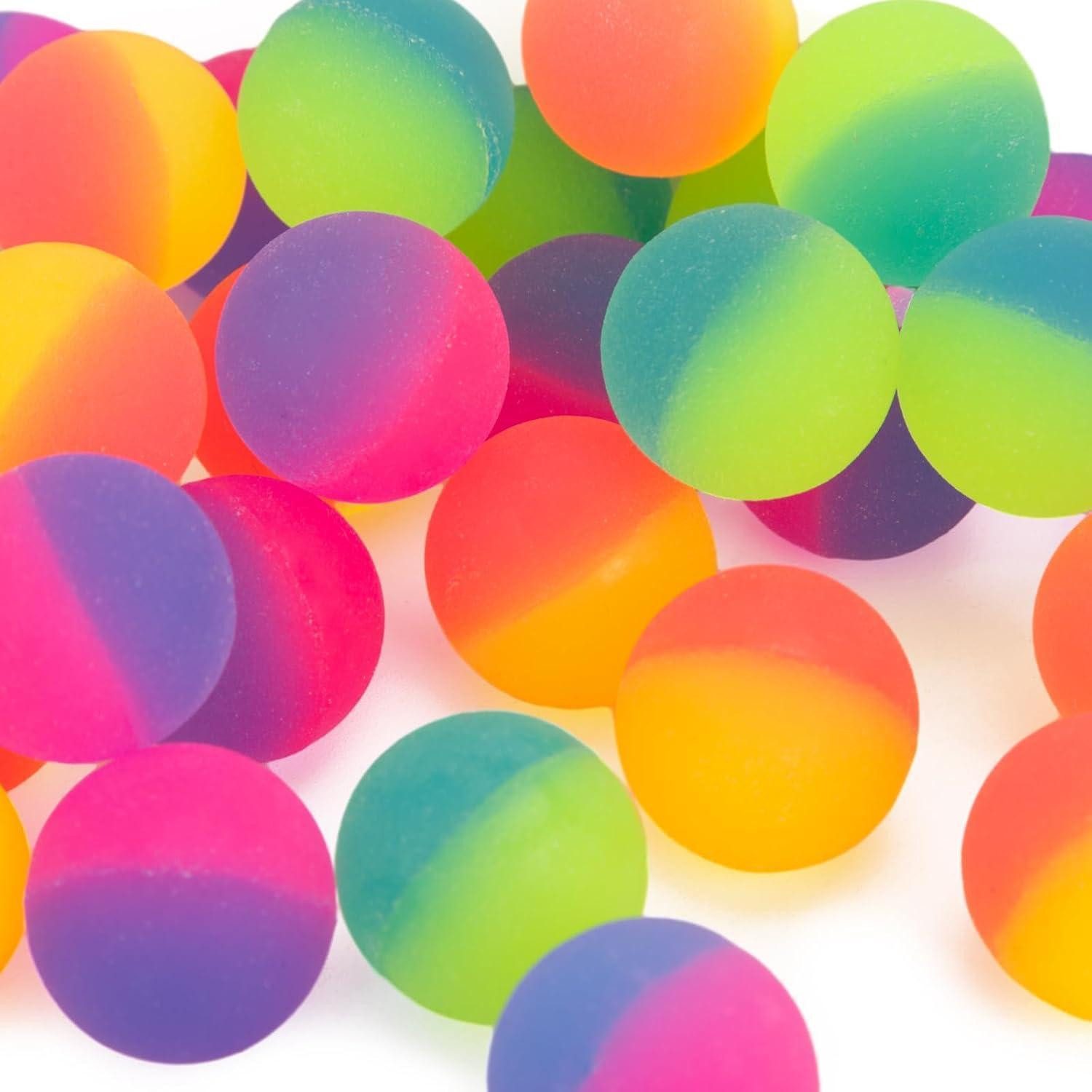 HAKACC Flummi 35 Stück 25mm Flummis Neonfarben Kindergeburtstag Mitgebsel Jungen