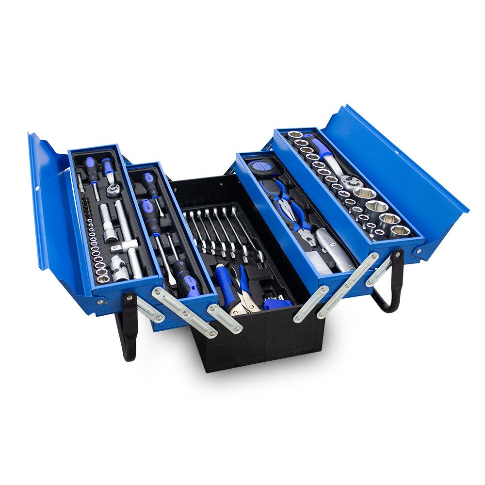 Bituxx Werkzeugkoffer Metall Werkzeugkiste bestückt 85tlg (85 St., MS-19125)