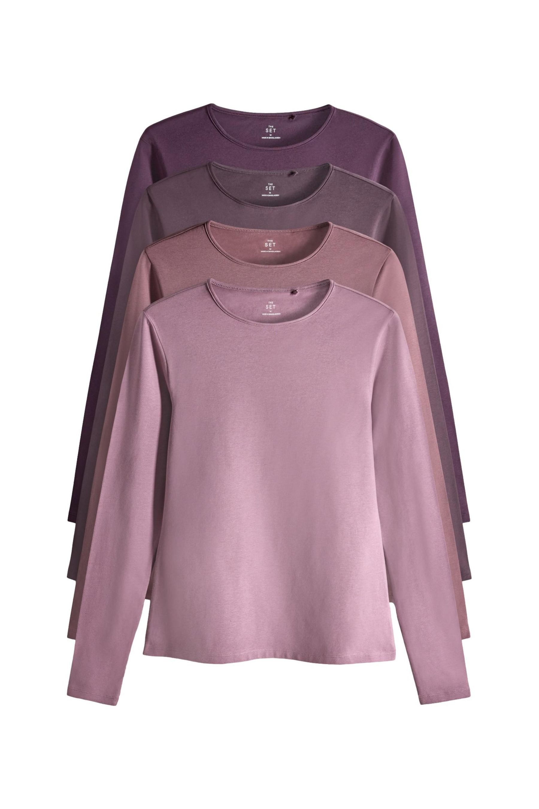 The Set Langarmshirt The Set Langarmshirts mit U-Rücken, 4er-Pack (4-tlg) günstig online kaufen