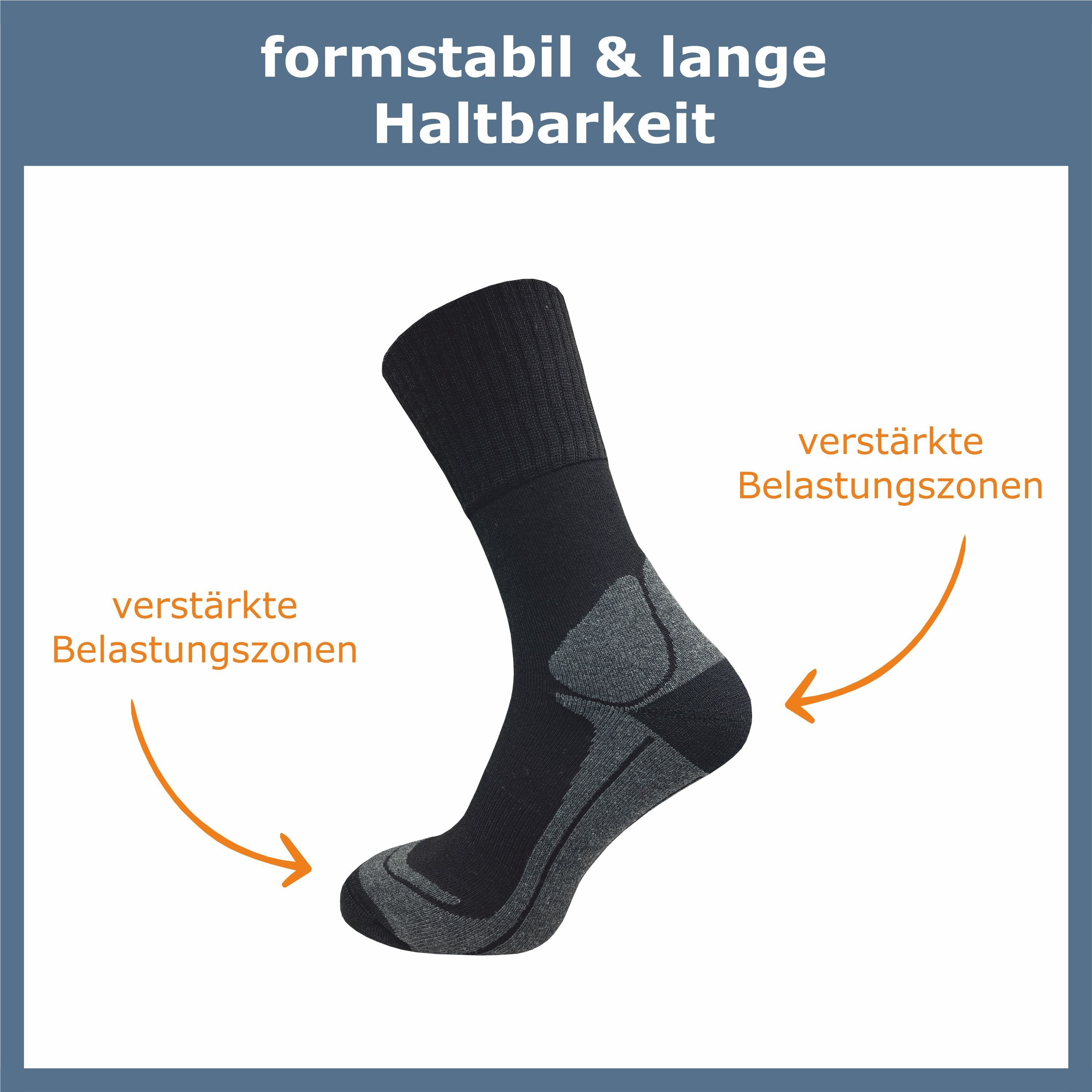 GAWILO Wandersocken für Damen & Herren mit Merinowollanteil und Fersenpolster (4 Paar) Funktionsfasern der Thermosocken halten Ihre Füße warm und trocken