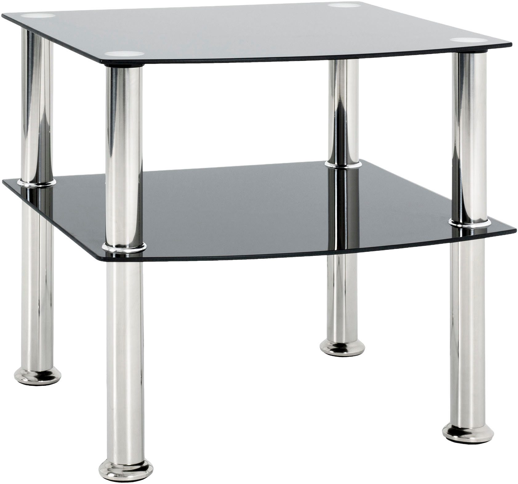 HAKU Beistelltisch Sofatisch, Wohnzimmertisch (1-St), quadratisch - aus Edelstahl Silber B/T/H 45/45/44 cm