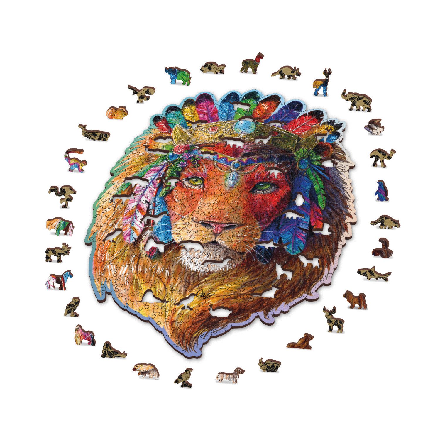 Wooden City Puzzle WoodenCity Mystischer Löwe Puzzle Holzpuzzle, 250 Puzzleteile
