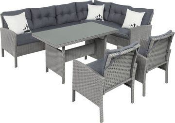 Trend Line Rattanstuhl TrendLine Dining Lounge Set Rom 5-teilig XL inkl.