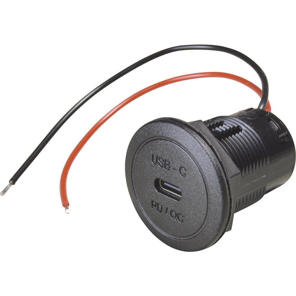 ProCar Kfz-Relais ProCar Power USB-C Einbausteckdose PD/QC EV o. LED max. 50 Watt Belast