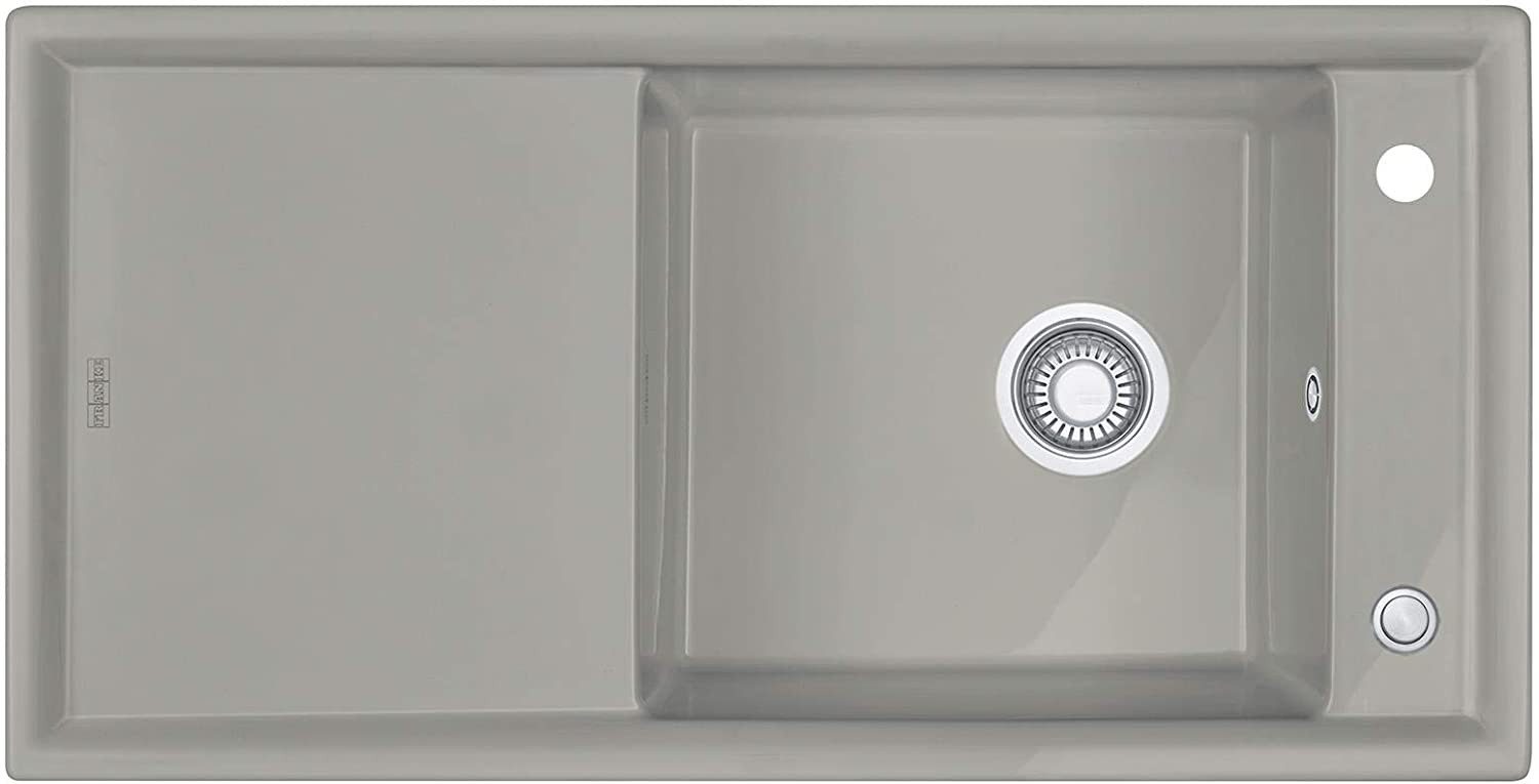 FRANKE Einbauspüle Spüle Keramik Ambion 1000x510mm Siebkorb Perlgrau Matt reversibel