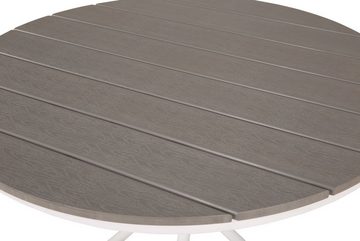 ebuy24 Bistrotisch Parma Cafétisch Ø90cm grau-weiß. (1-St)