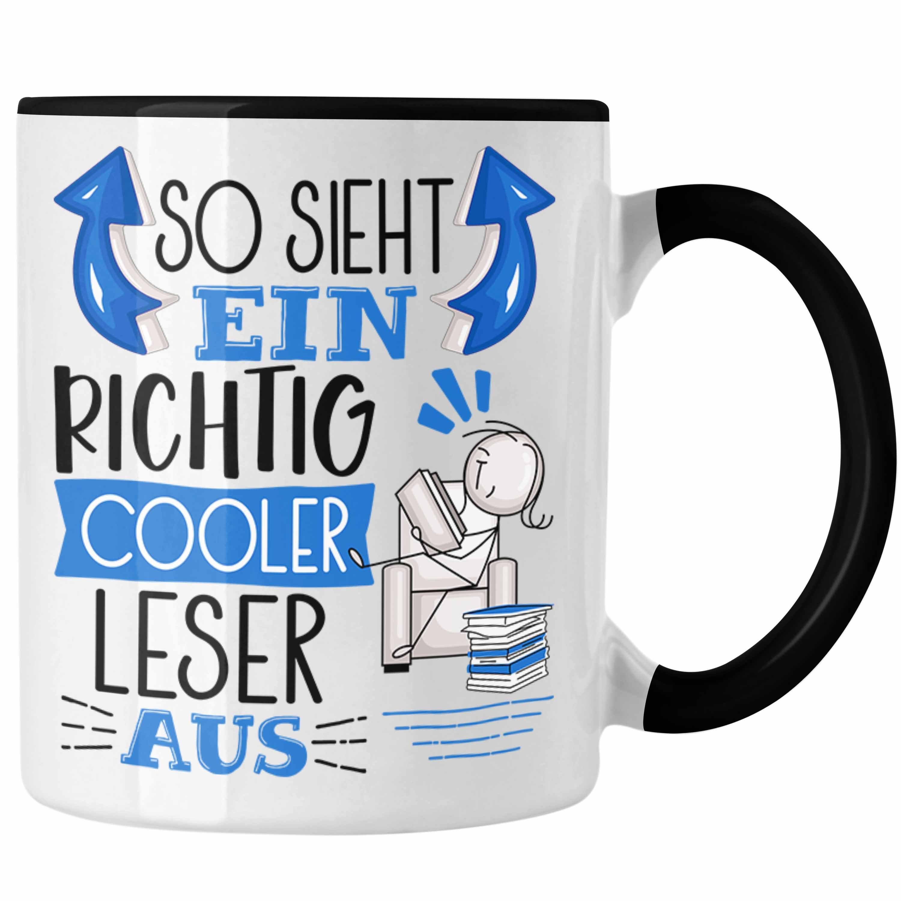Trendation Tasse So Sieht Ein Richtig Cooler Leser Aus Geschenk Tasse Lustiger Spruch Schwarz | Teetassen