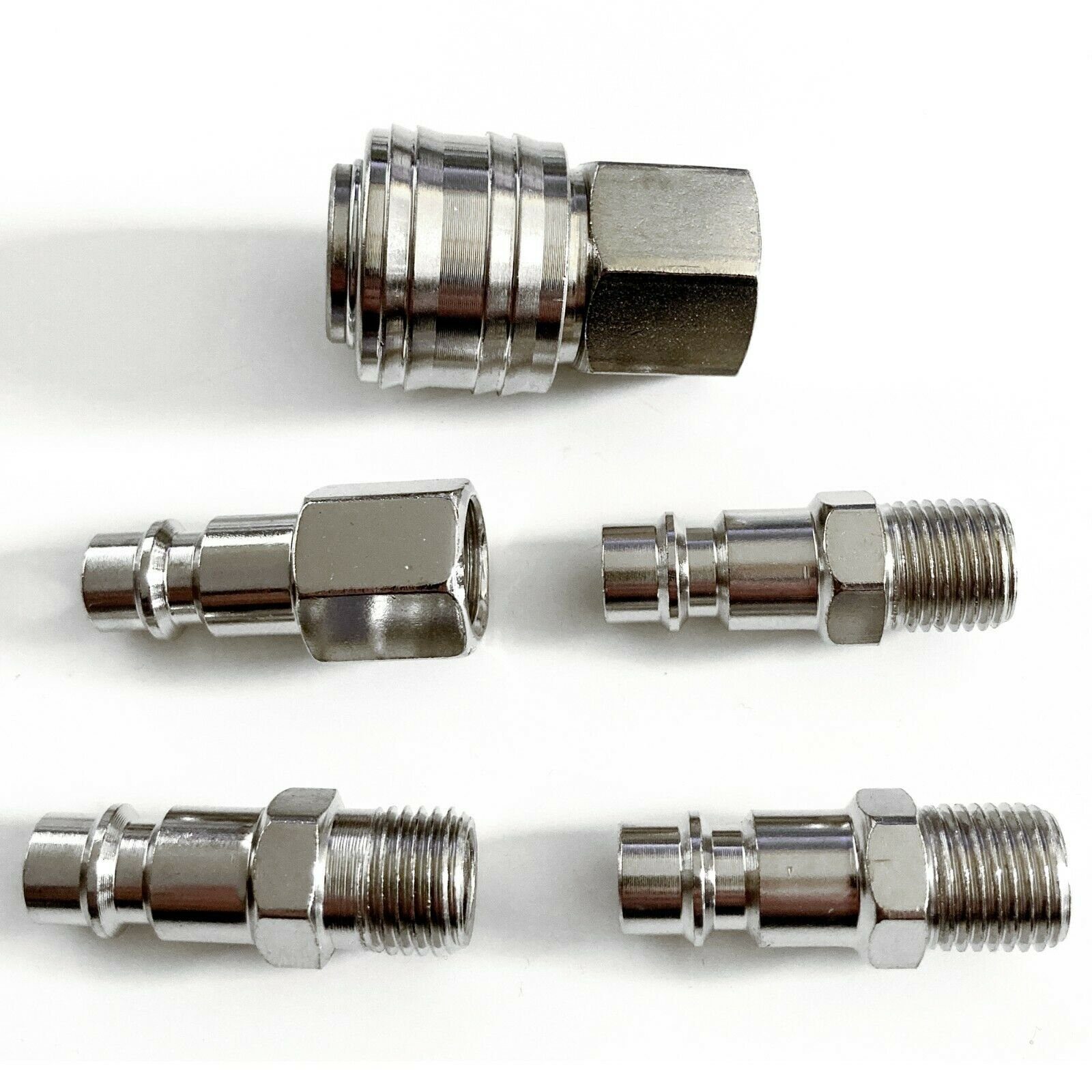 Pneumatik Druckluft Druckluftwerkzeug Kupplung Steckverbinder, Kompressor, Schnellkupplung 5er (5-St), BENSON Set