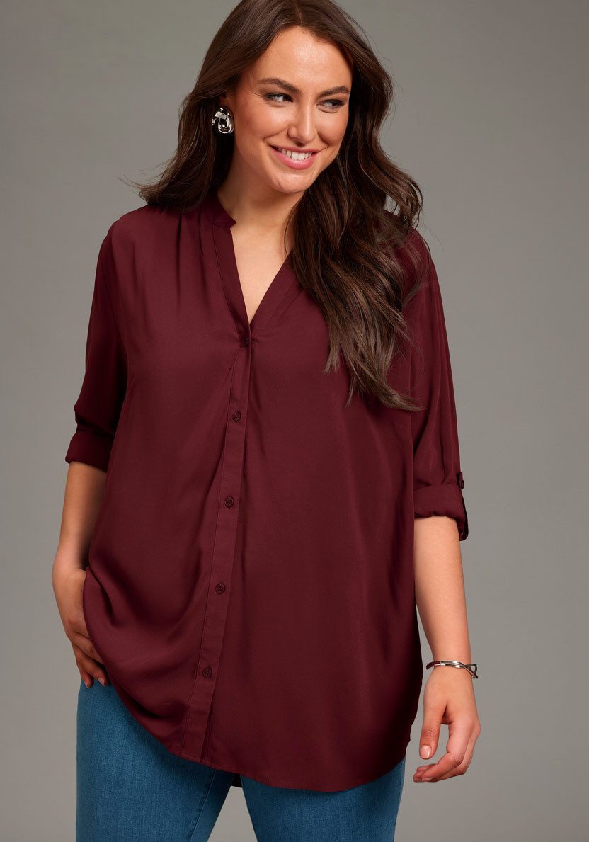 Laura Scott CURVE Longbluse Große Größen im Tunika Stil aus weicher Viskose