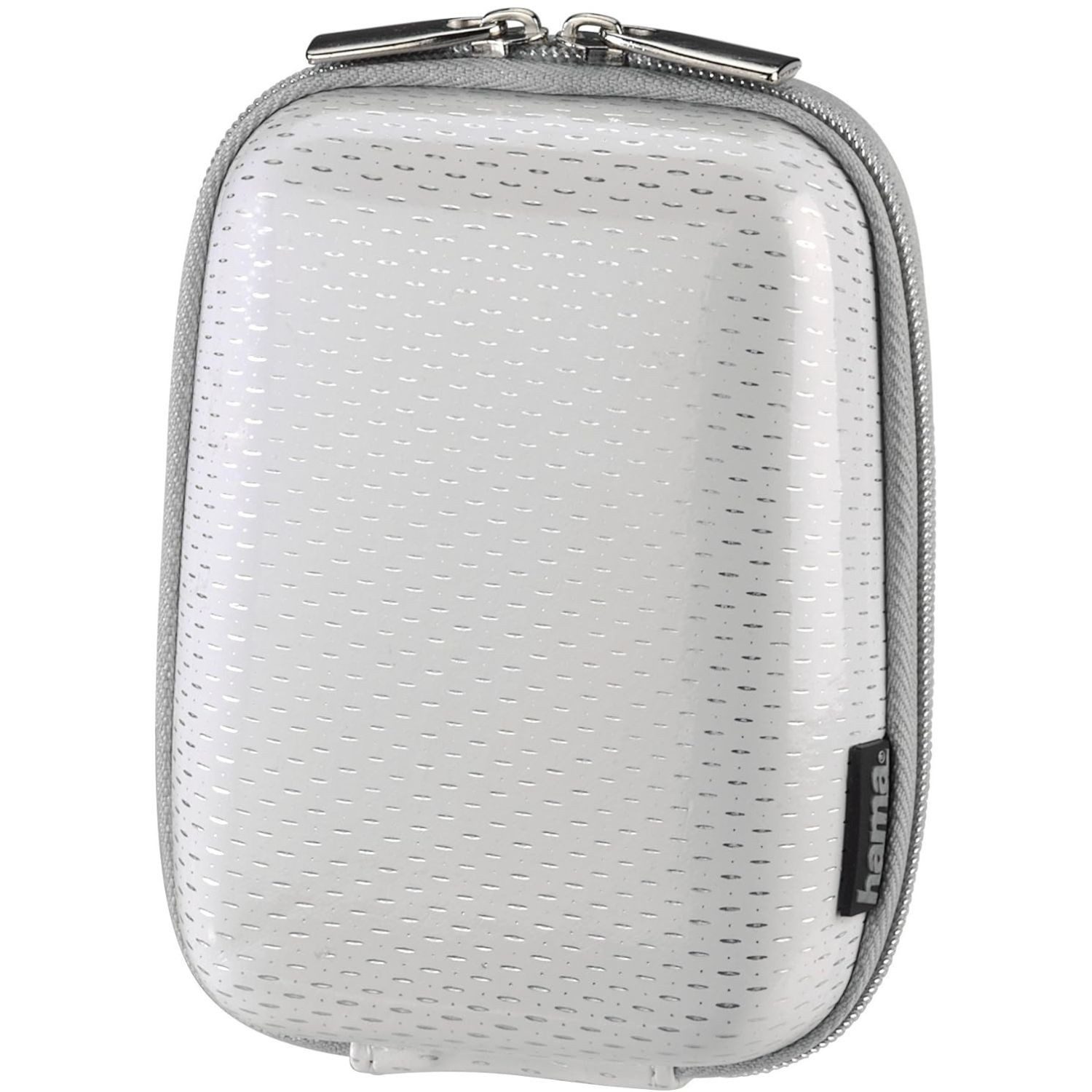 Hama Kameratasche Hardcase Glossy 60H Kamera-Tasche Weiß, Case Schutz-Hülle Gürtelschlaufe Reißverschlussöffnung EVA-Material